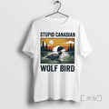 Officials Stupid Canadian Wolf Bird Common Loon Vintage Art T-Shirts