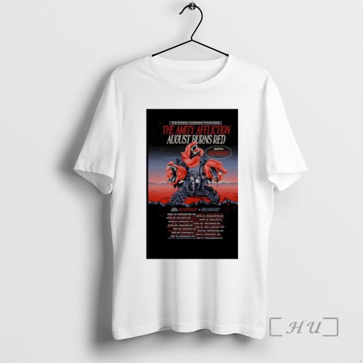 Officials Amity Affliction August Burns Red North America Tour 2026 T-Shirts