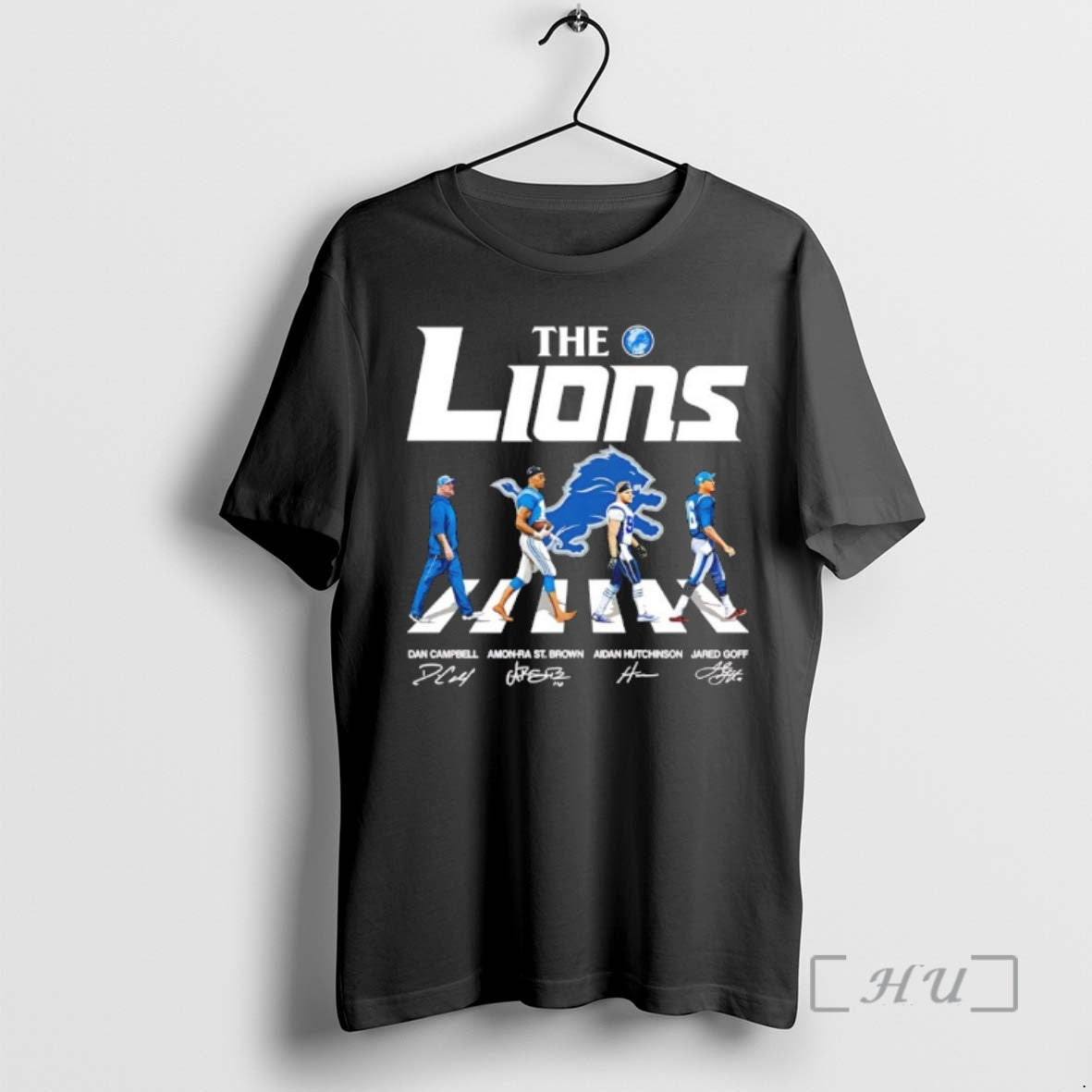 Officials Detroit Lions Player Walking Autographed T-Shirts