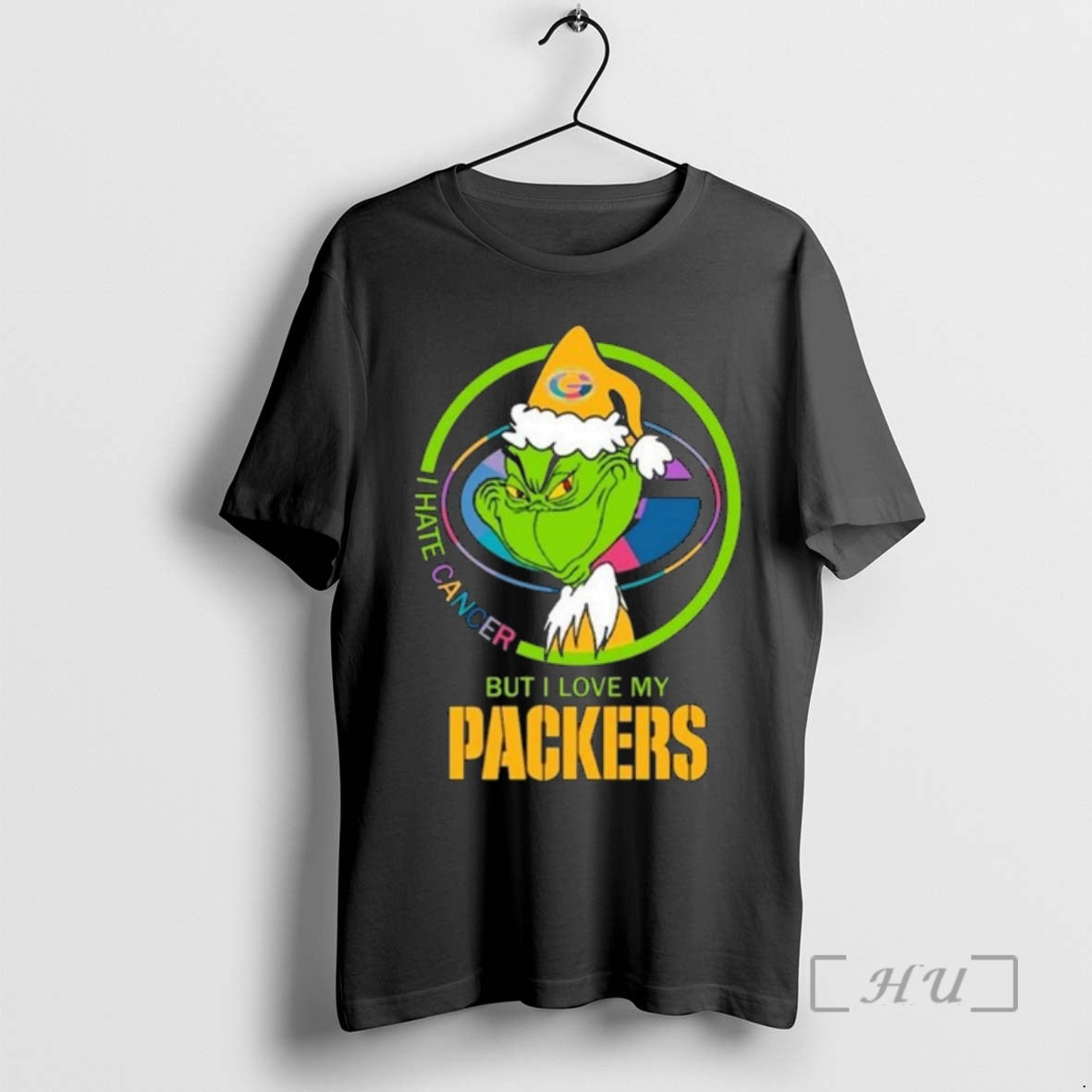 Officials Grinch I Hate Cancer But I Love My Green Bay Packers Merry T-Shirts