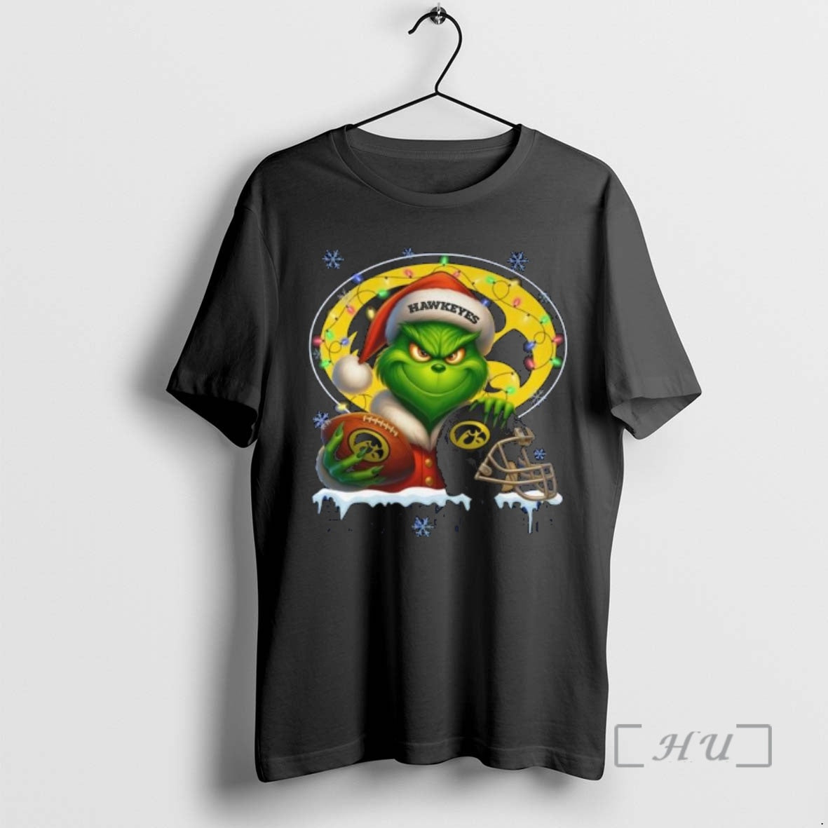 Officials Grinch X Ball Helmet Iowa Hawkeyes Merry 2025 T-Shirts