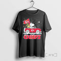 Officials Peanuts X Kansas City Chiefs Driving Car T-Shirts