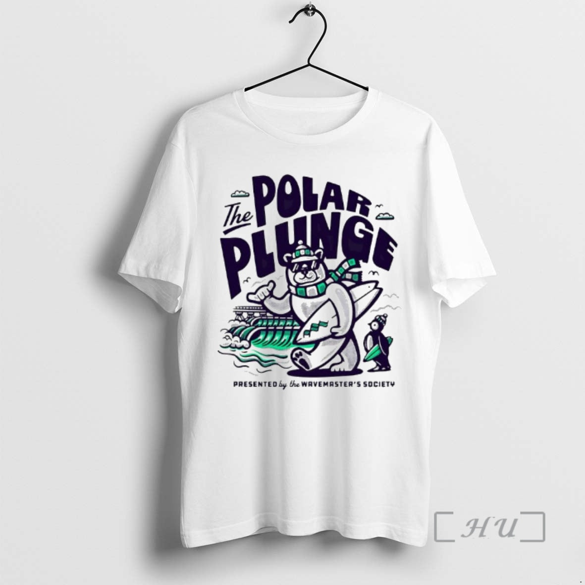 Officials Polar Plunge Wavemasters Society Bear Penguin T-Shirts