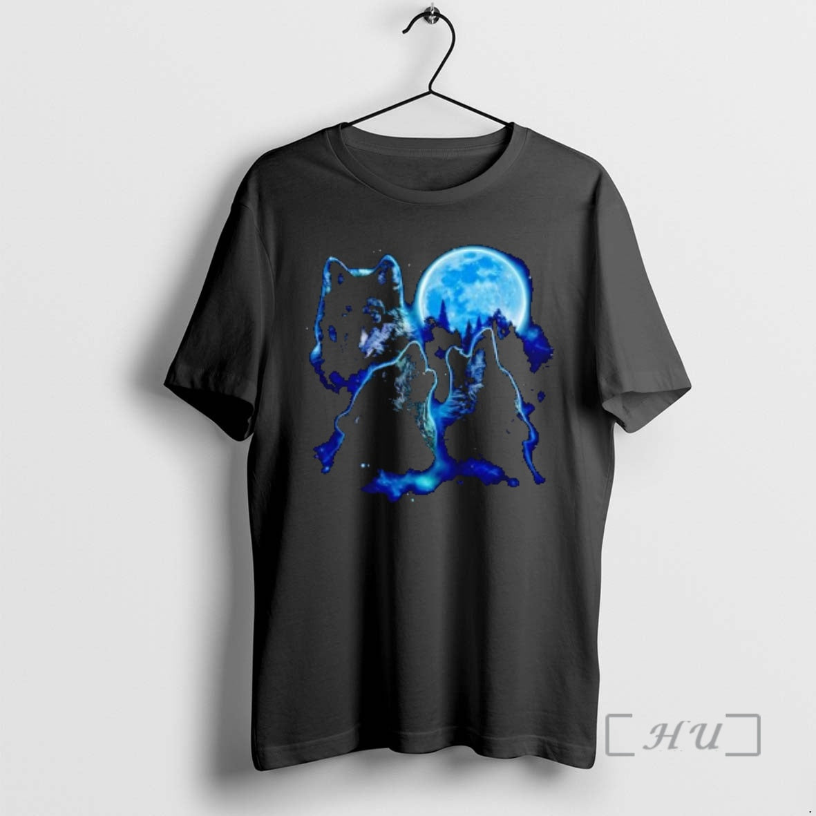 Officials Three Wolves Howling Under Icy Full Moon T-Shirts