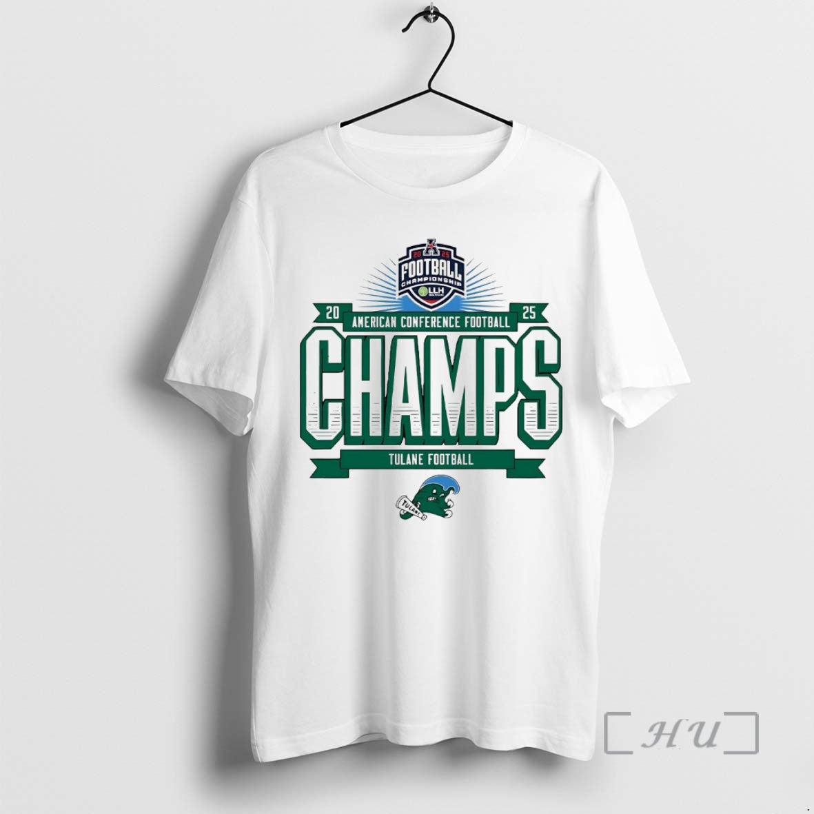 Officials Tulane Green Wave 2025 American Conference Football Champions 2 Sided T-Shirts