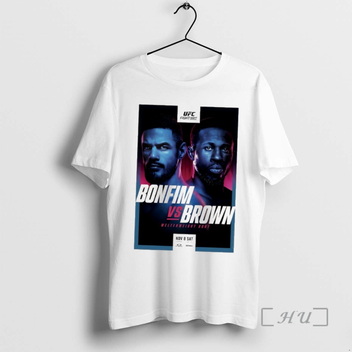 Officials Ufc Fight Night Bonfim Vs Brown Autographed Event T-Shirts