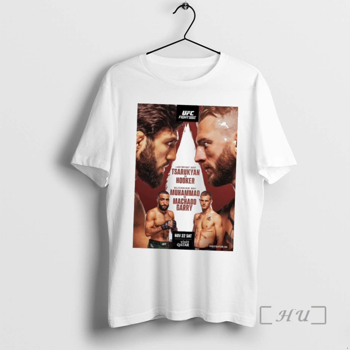 Officials Ufc Fight Night Tsarukyan Vs Hooker Autographed Event T-Shirts