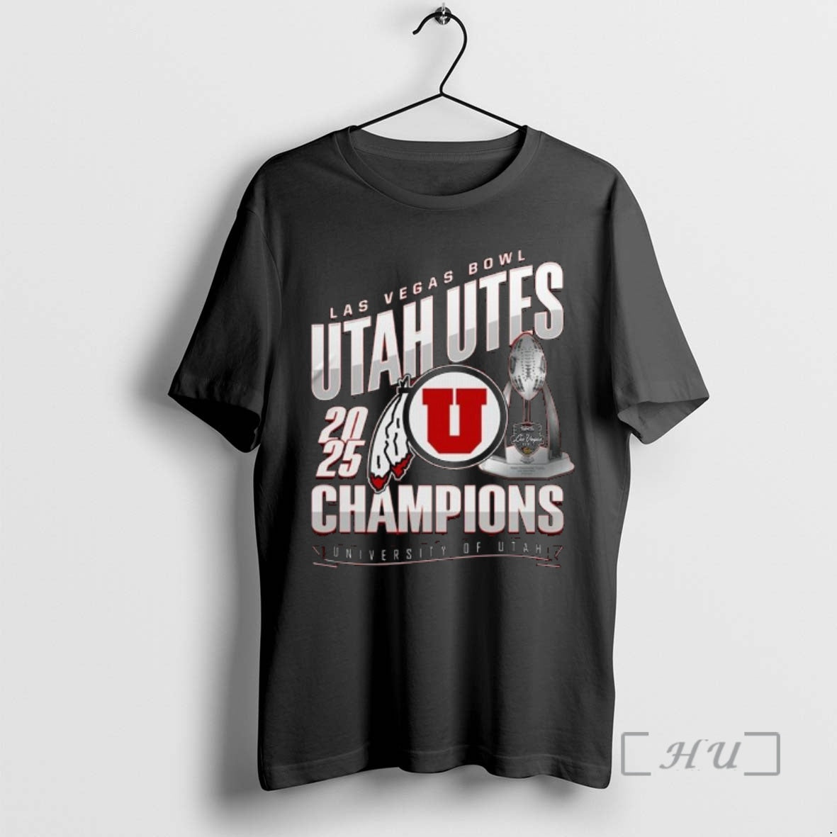Officials Utah Utes Las Vegas Bowl Champions Trophy 2026 T-Shirts