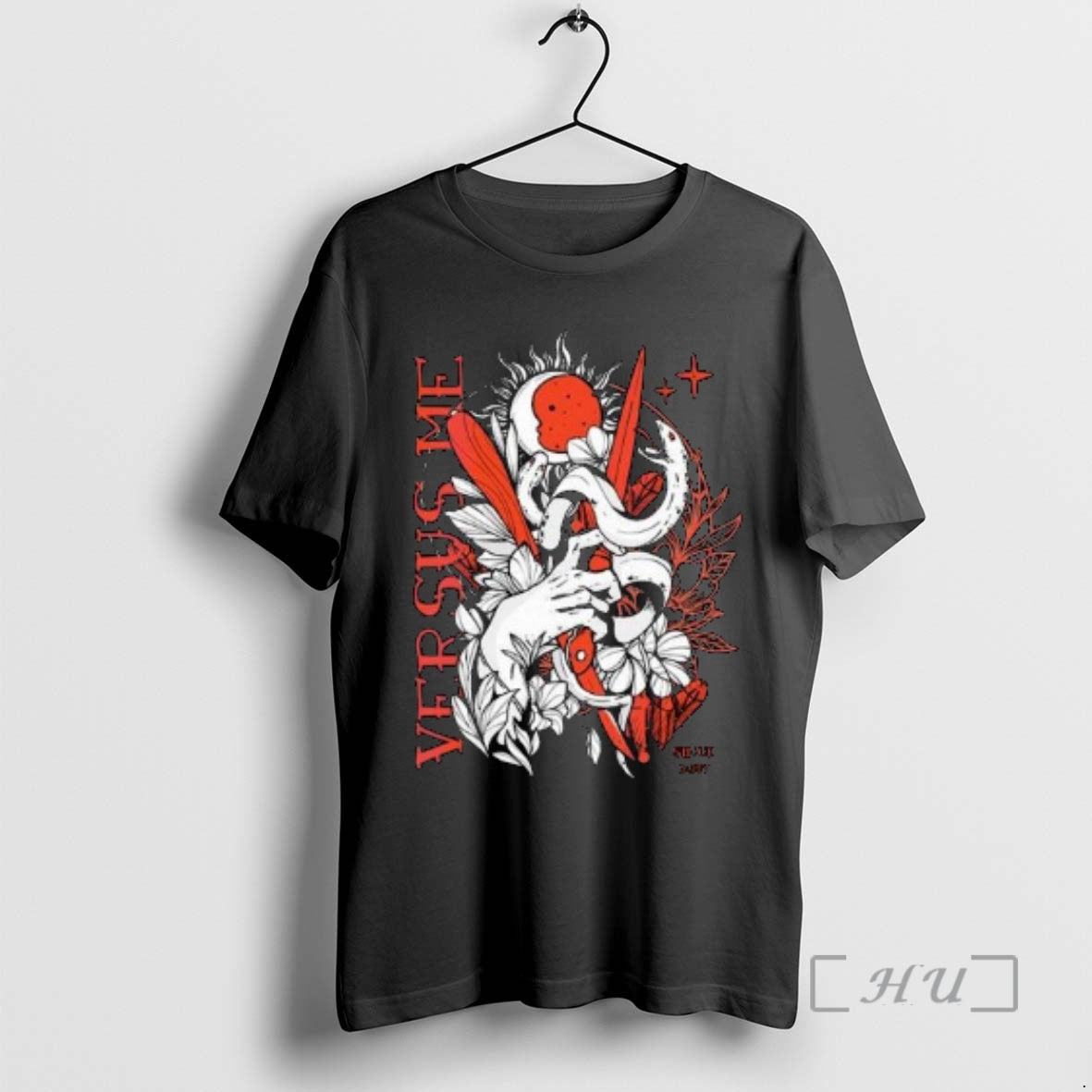 Officials Versus Me Snake Dagger Circle Black T-Shirts