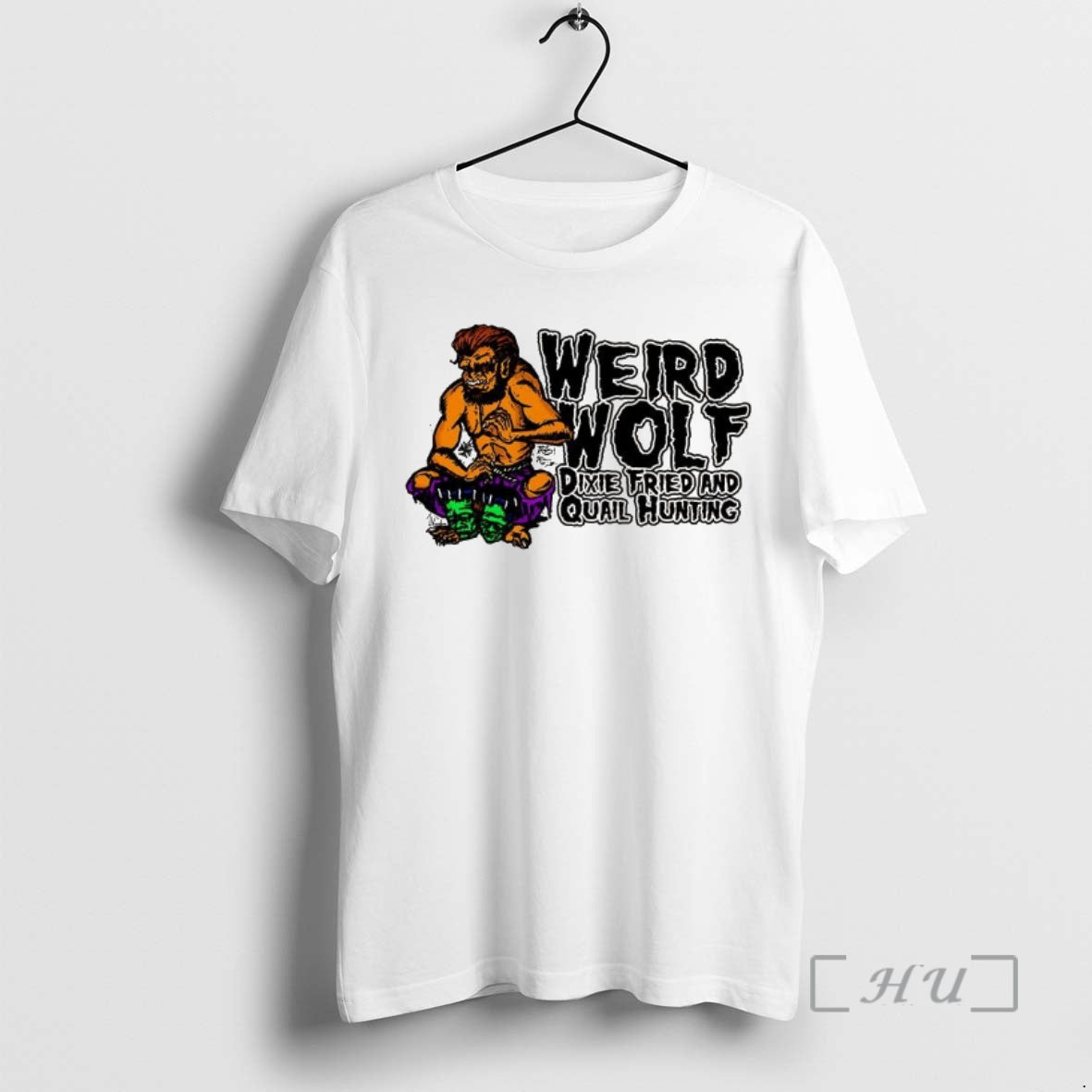 Officials Weird Wolf Dixie Fried Quail Hunting Cartoon T-Shirts
