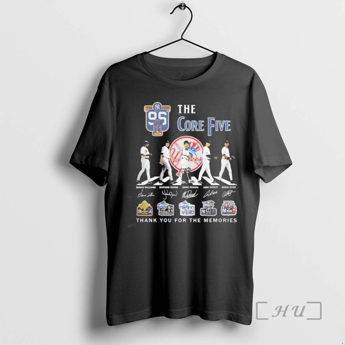 Officials Williams Rivera Posada Pettitte Jeter Core Five New York Yankees Baseball Abbey Road T-Shirts