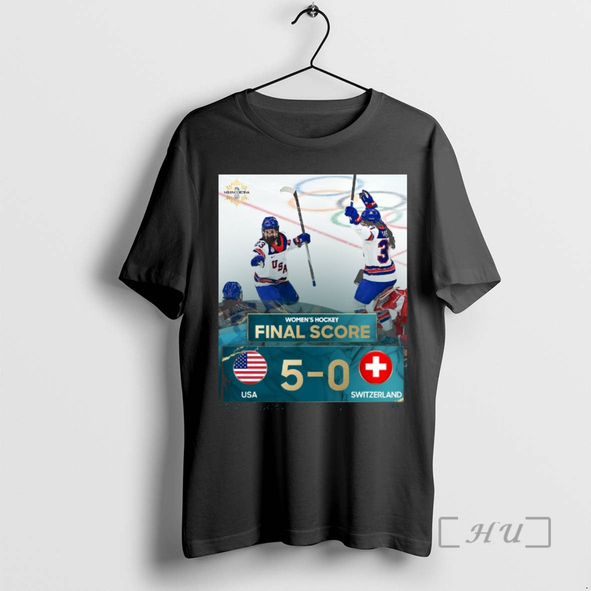 Officials Hockey Final Score Usa 5 0 Switzerland Winter Olympics T-Shirts
