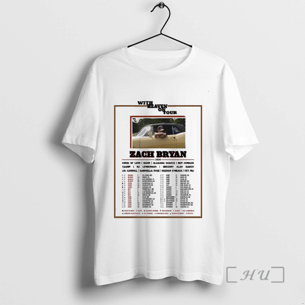 Officials Zach Bryan Heaven Tour 2026 T-Shirts