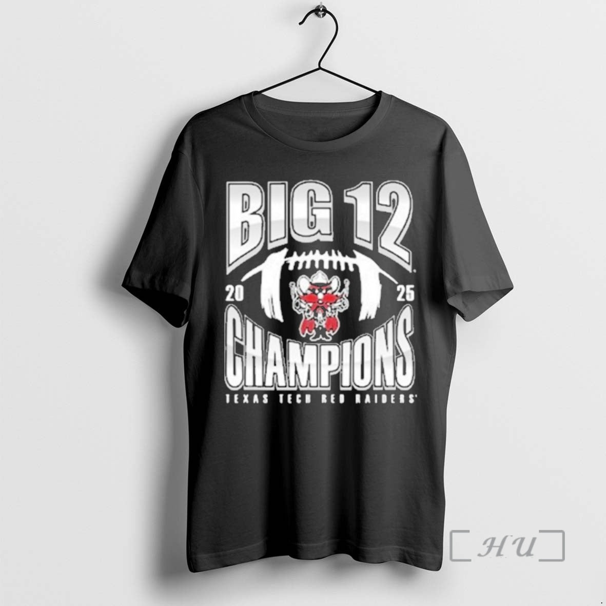 Officials Texas Tech Red Raiders Black 2025 Big 12 Football Champions Number One Football T-Shirts