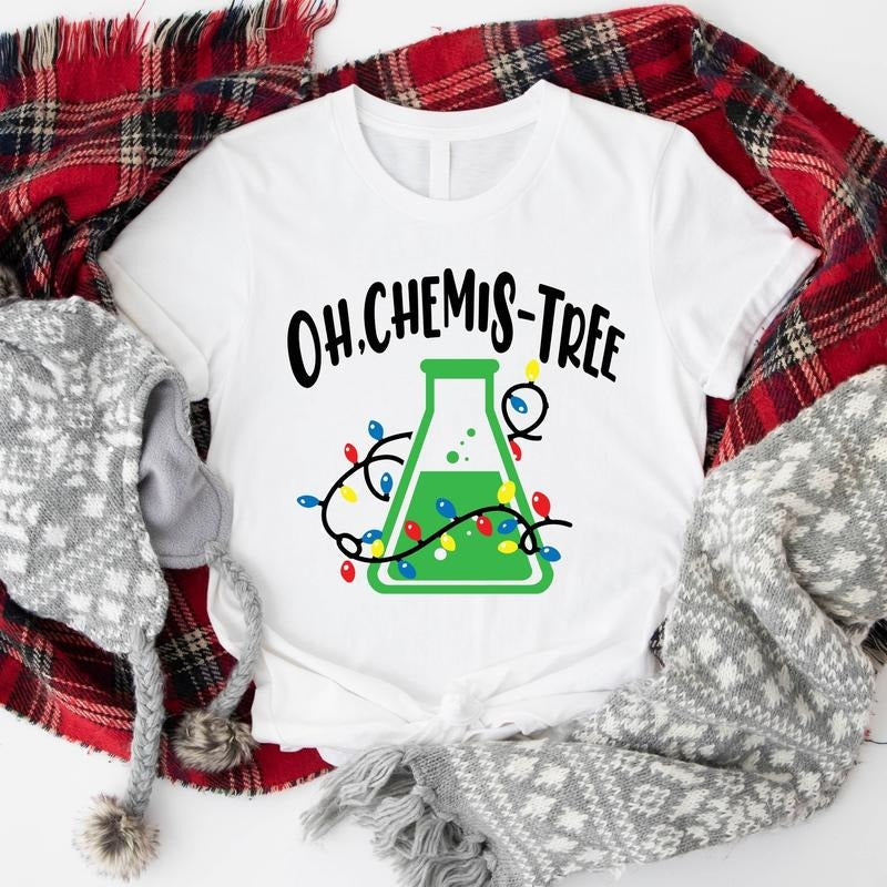 Oh Chemistree Shirt Chemistry Science Student X Mas Party Matching Chemistry Teachers Group Chemistry Lover T-Shirts