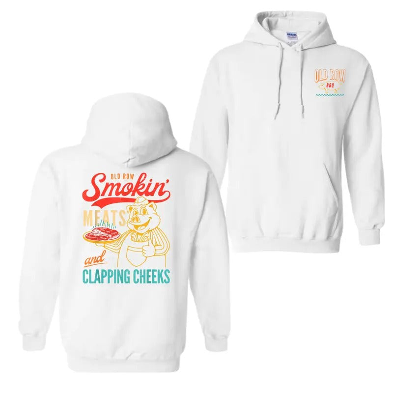 Old Row Smokin' Meats Clapping Cheeks Funny 2 Sides Shirt T-Shirts