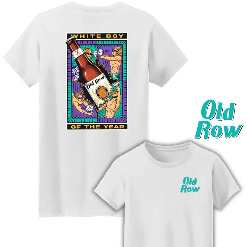 Old Row White Boy Year Volleyball Two Sides Cotton T-Shirts