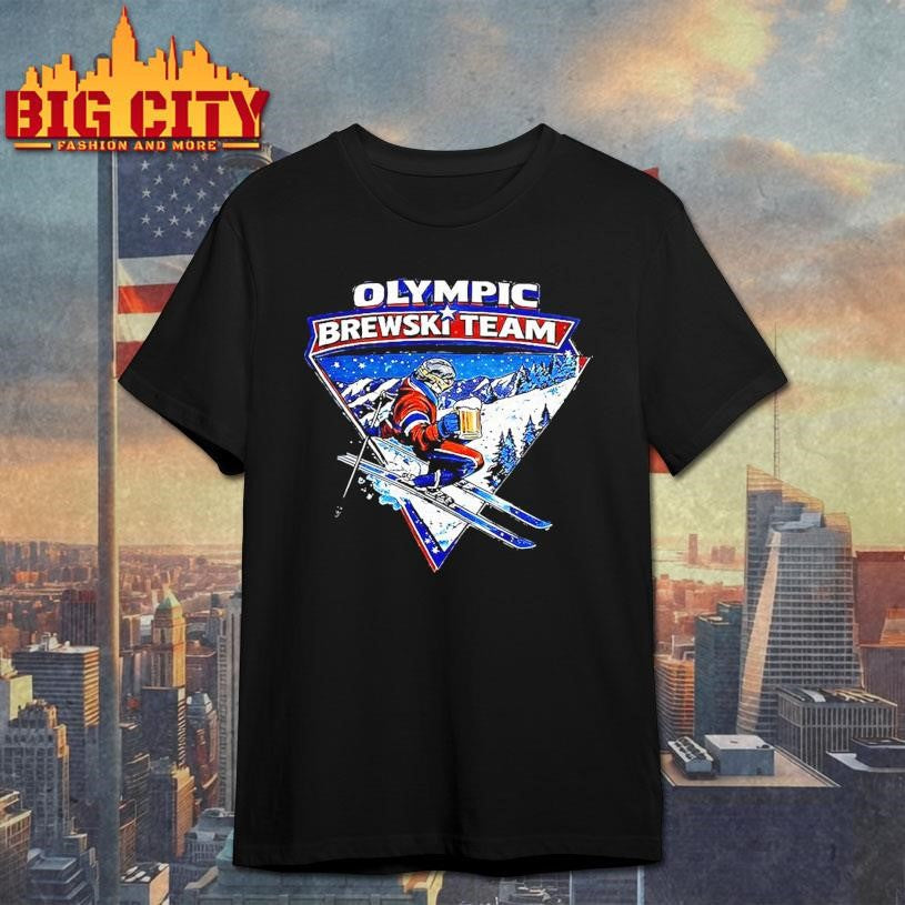 Olympic Brewski Team Drink Beer Skiing Logo Shirt