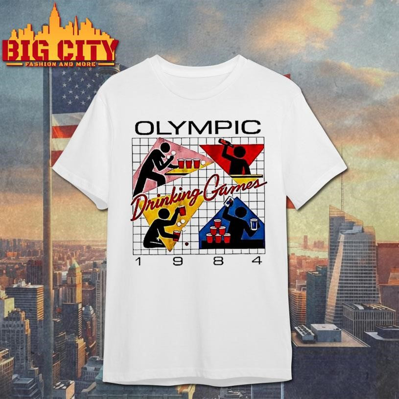 Olympic Drinking Games 1984 Stickman Vintage Shirt