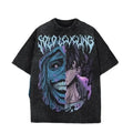 One Sided Heavy Acid Washed Anime Streetwear & Gym T-Shirts