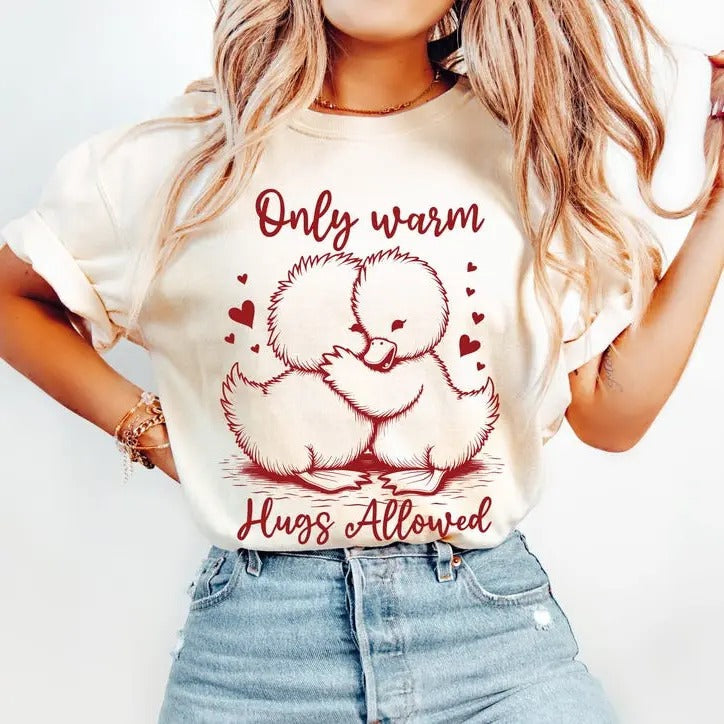 Only Warm Hugs Allowed Shirt Valentines Womenswear Womenswear Womenswear T-Shirts
