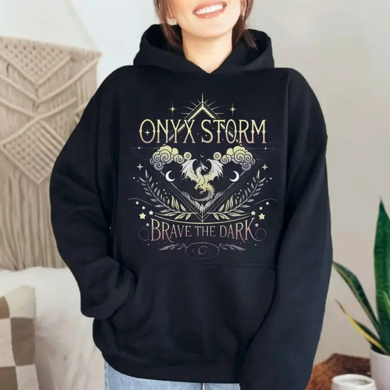 Onyx Storm Brave Dark Shirt Book Lovers Fourth Wing Basgiath War College Bookish Empyrean Book T-Shirts