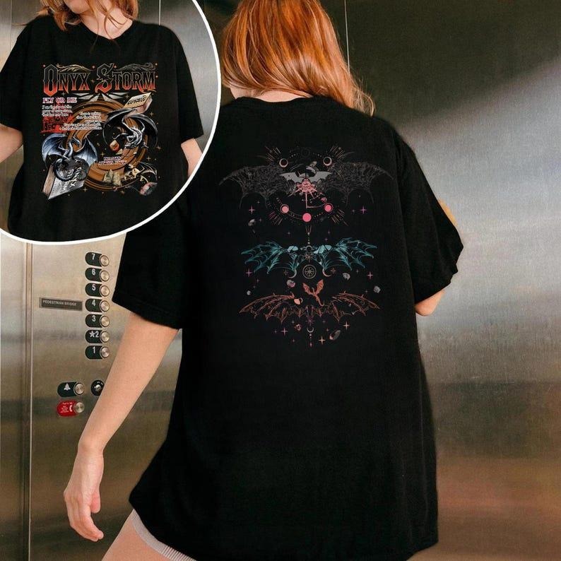 Onyx Storm Brave Dark Shirt Violet Sorrengail Dragon Rider Fourth Wing Fan Book Lover Bookish Bookish Lover T-Shirts