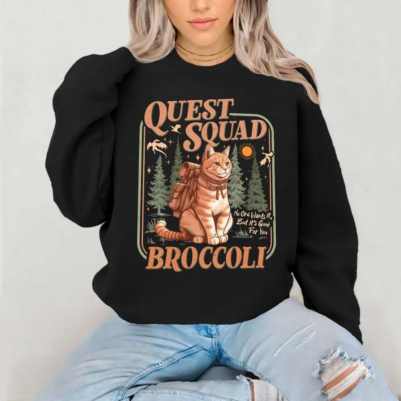 Onyx Storm Quest Squad Broccoli Shirt Broccoli Cat Ridoc Romantasy Fan Shirt Dragon Rider Fourth Wing T-Shirts
