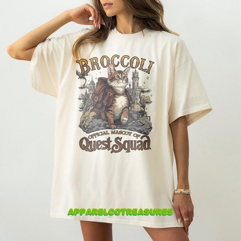 Onyx Storm Fourth Wing Quest Squad Broccoli Cat T-Shirts