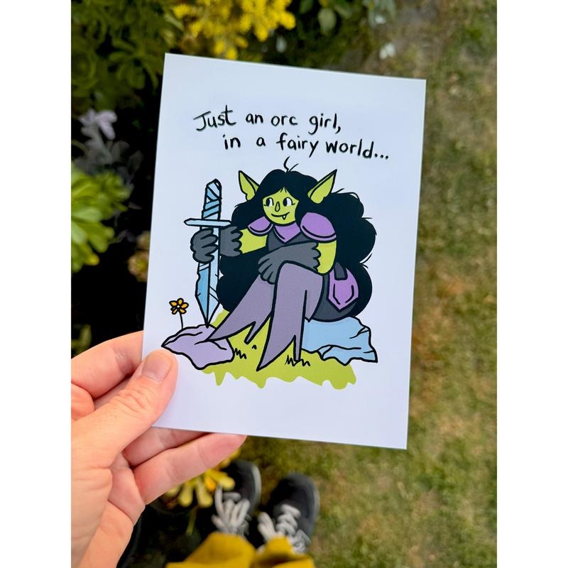 Orc Girl Fairy World Print 5x7 Inkjet Archival Matte Paper T-Shirts