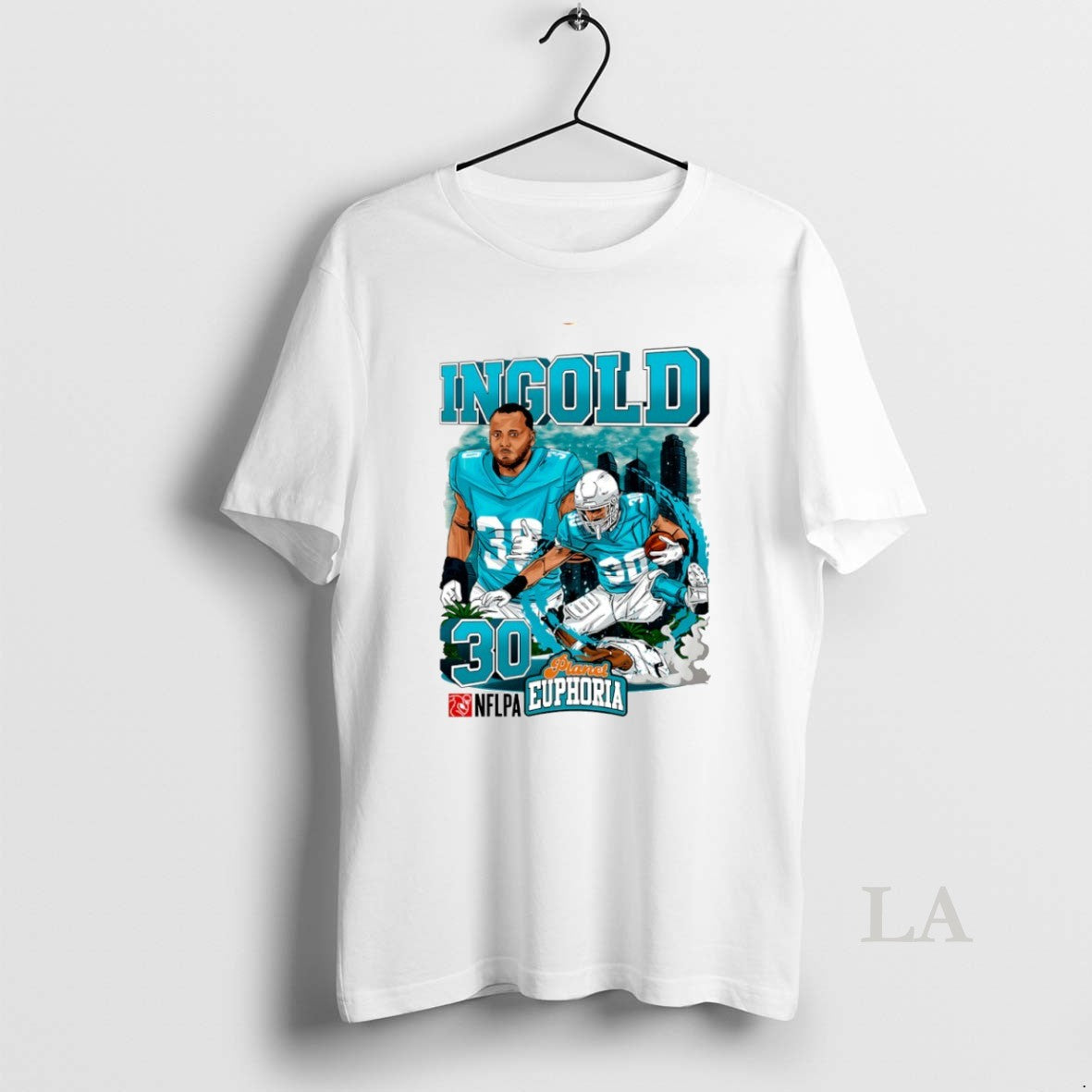 Original Alec Ingold 30 Miami Dolphins Football Comic Circle T-Shirts