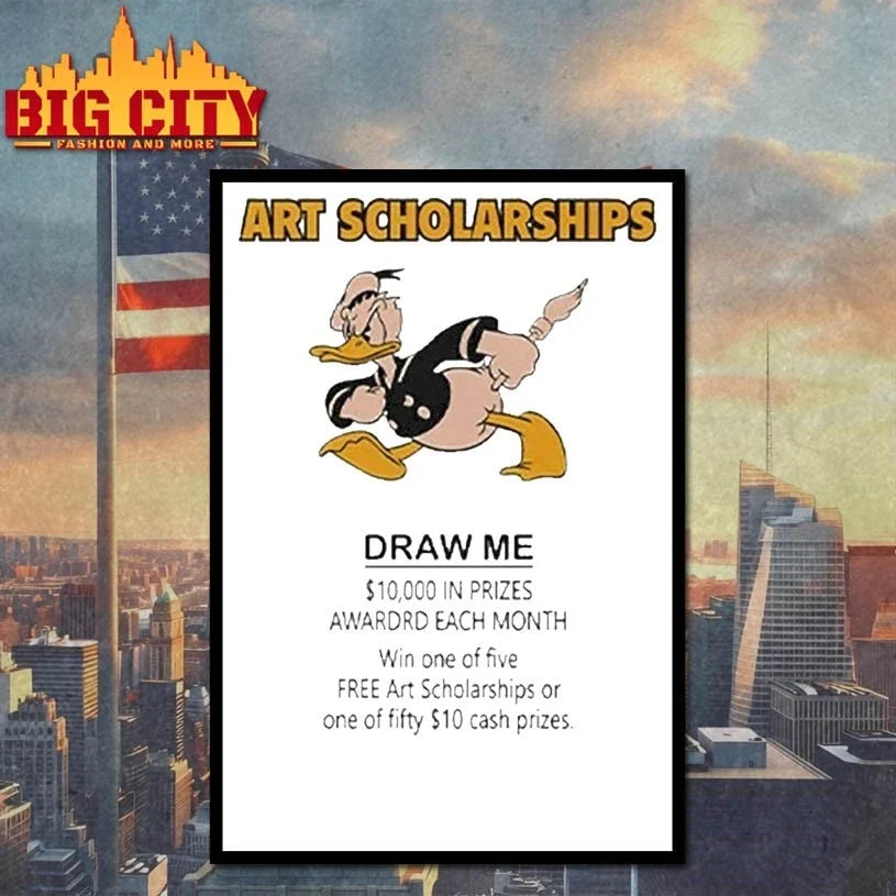 Original Art Scholarships Draw Me Vintage Cartoon Duck T-Shirt