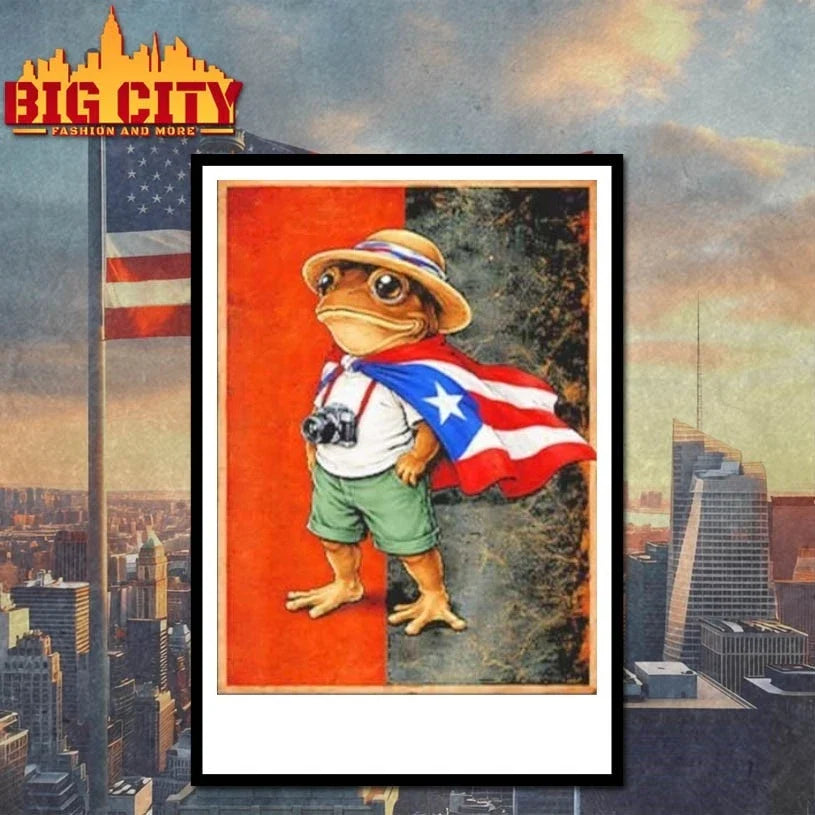 Original Coqui Frog Puerto Rico Flag Puerto Rican Taino Boricua T-Shirt