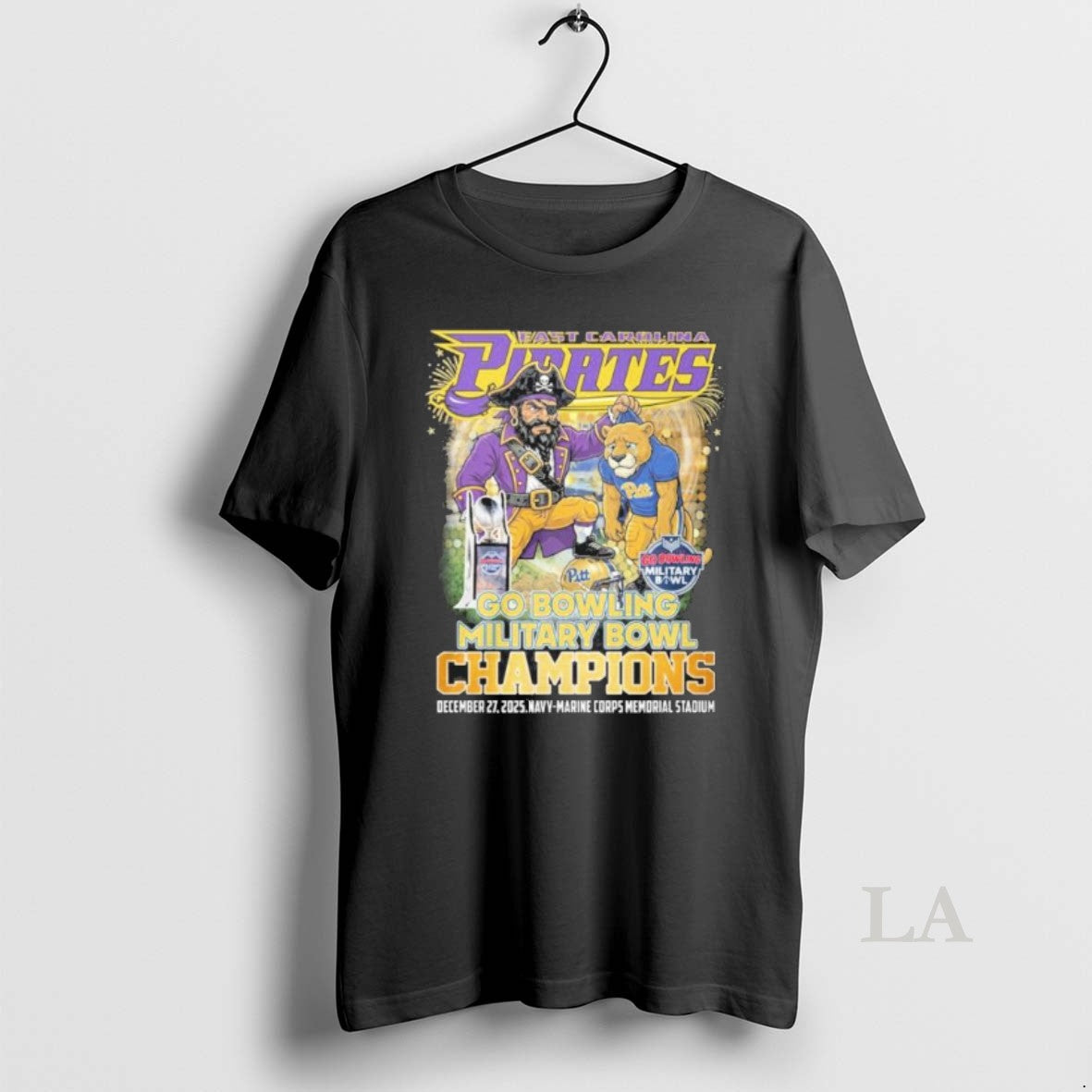 Original Ecu Pirates Mascot Military Bowl Champions T-Shirts