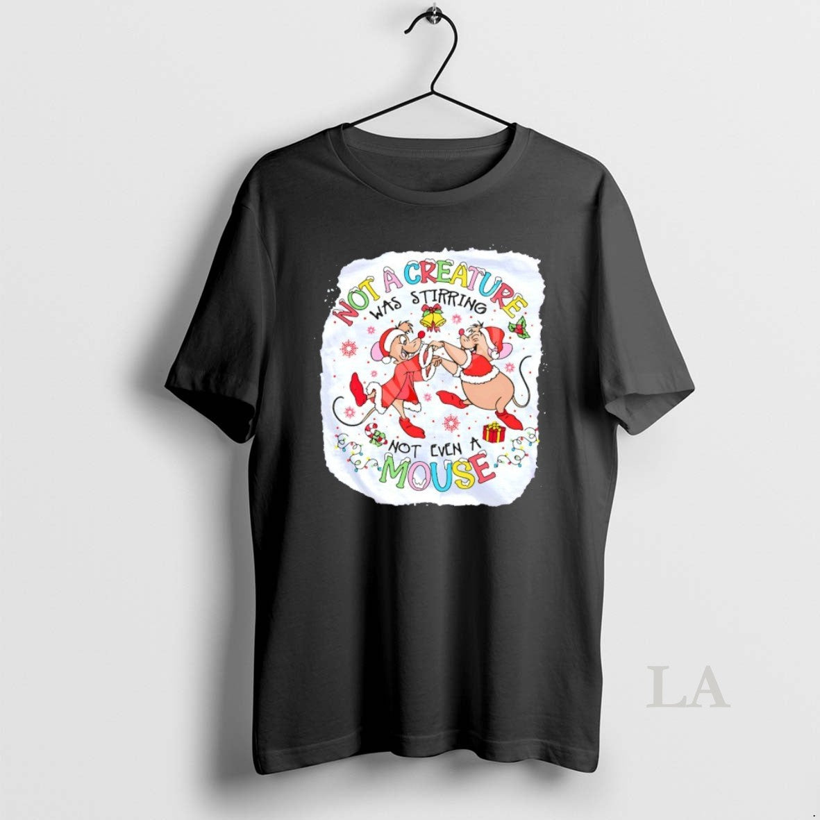 Original Jaq Gus Not Creature Was Stirring Not Even Mouse T-Shirts