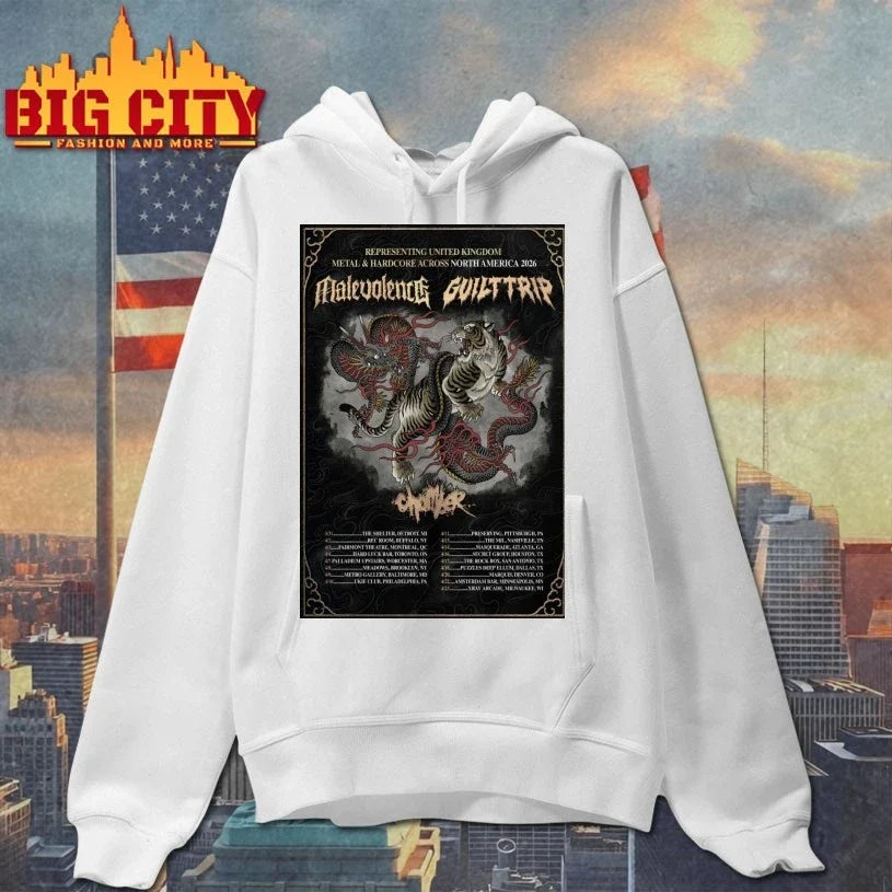 Original Malevolence And Guilttrip North America 2026 Tour Poster T-Shirt