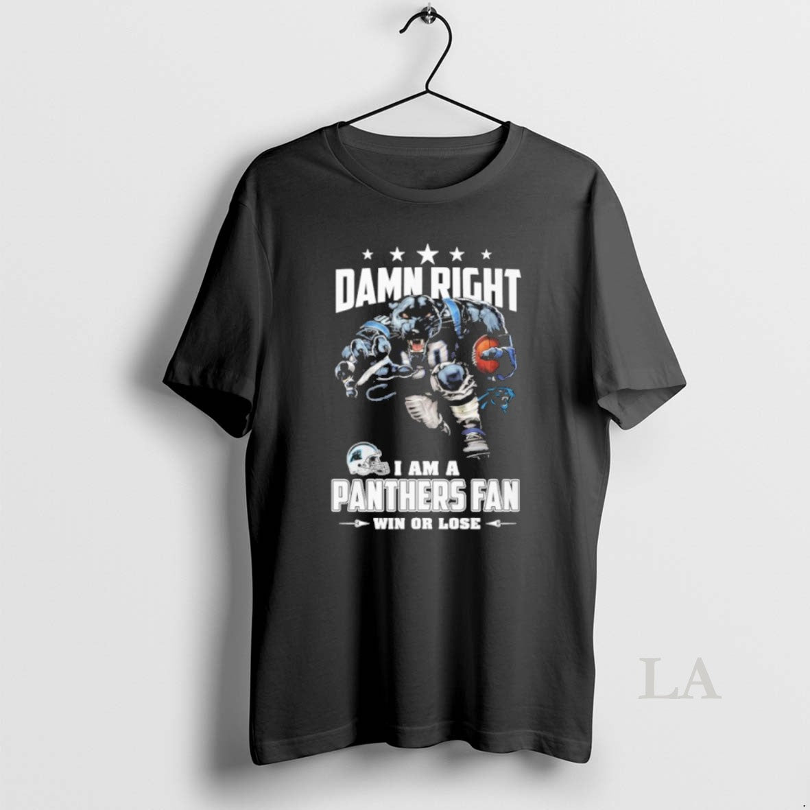 Original Mascot Damn Right I Am Panthers Fan Win Lose T-Shirts