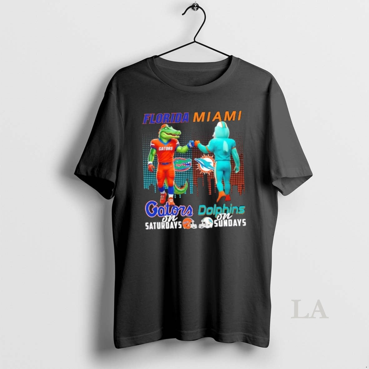 Original Mascots Florida Gators Saturdays X Miami Dolphins Sundays Skyline T-Shirts