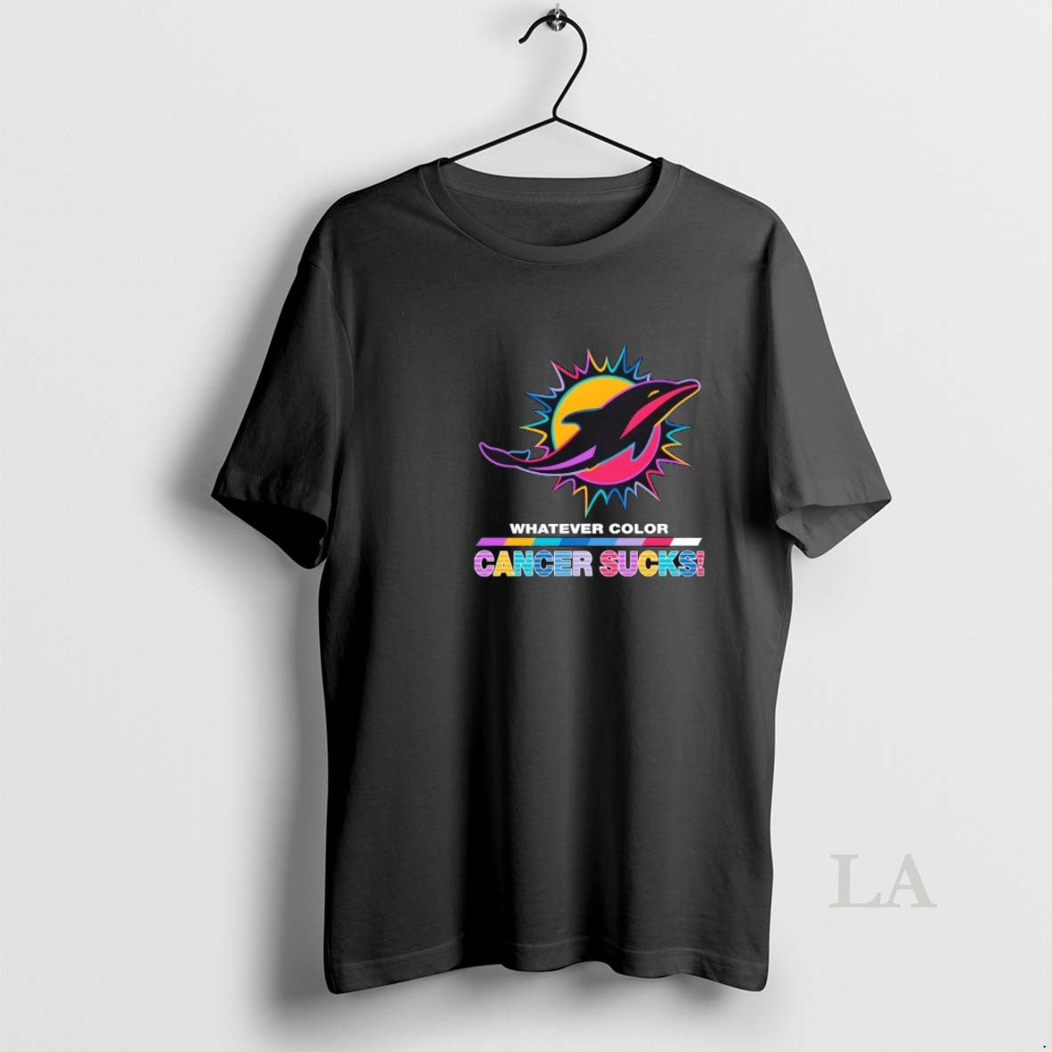 Original Miami Dolphins Football Whatever Color Cancer Sucks Logo Colors T-Shirts