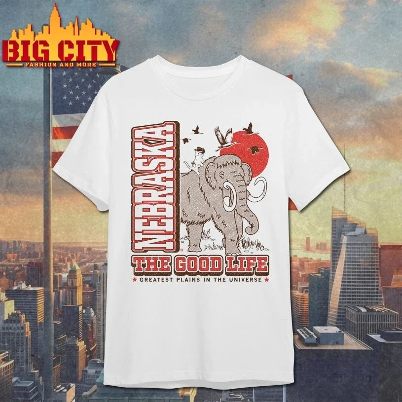 Original Nebraska Mammoth Max the good life greatest plains in the universe T-Shirt