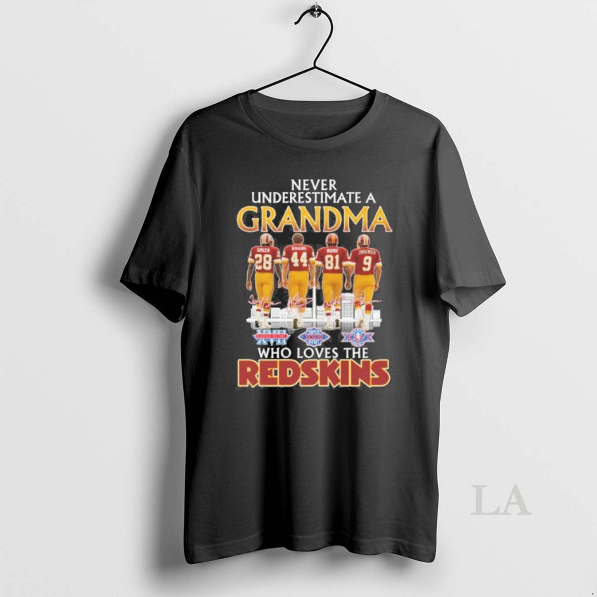 Original Never Underestimate Grandma Who Loves Washington Redskins T-Shirts