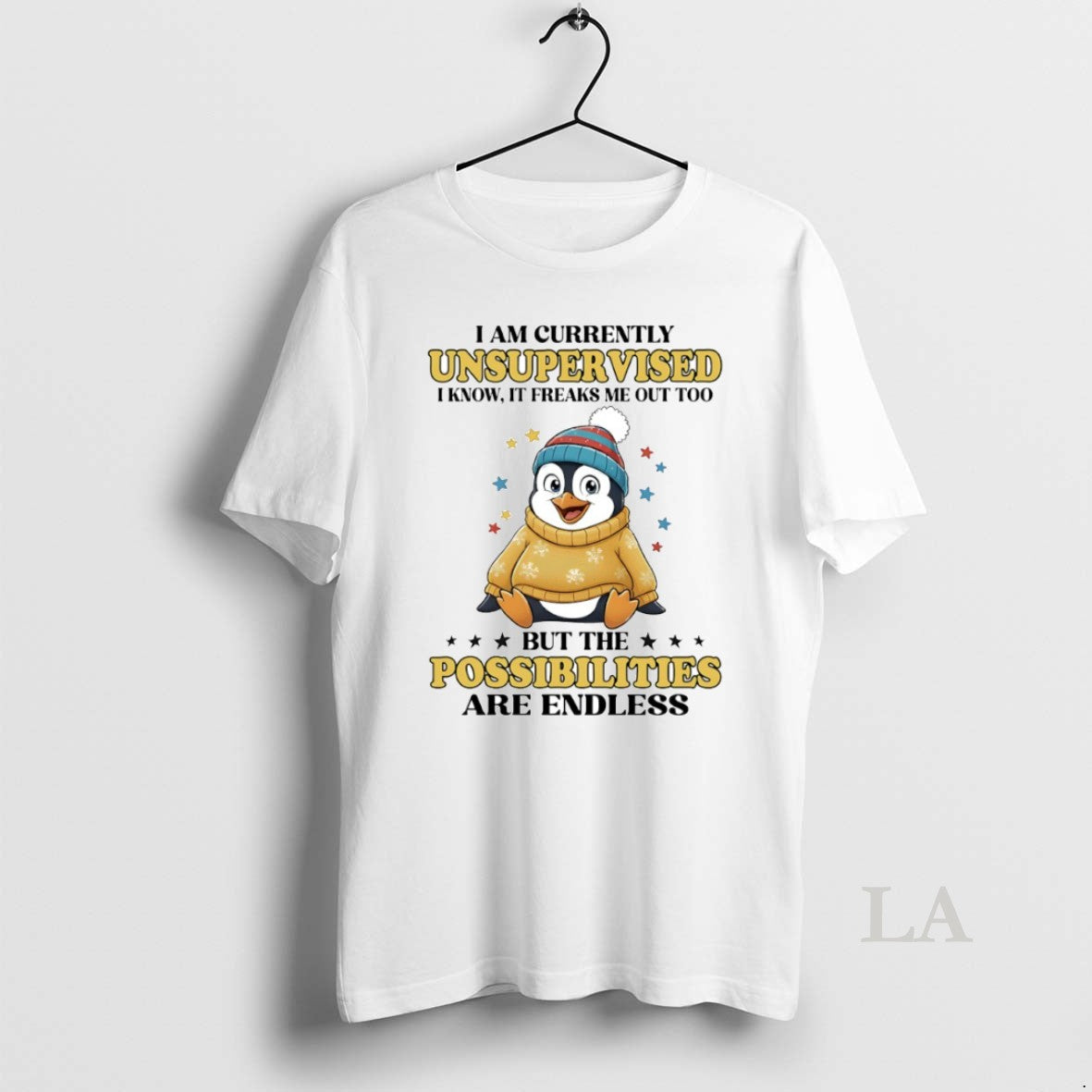 Original Penguin I Am Currently Unsupervised I Know Freaks Me Out Too Circle T-Shirts