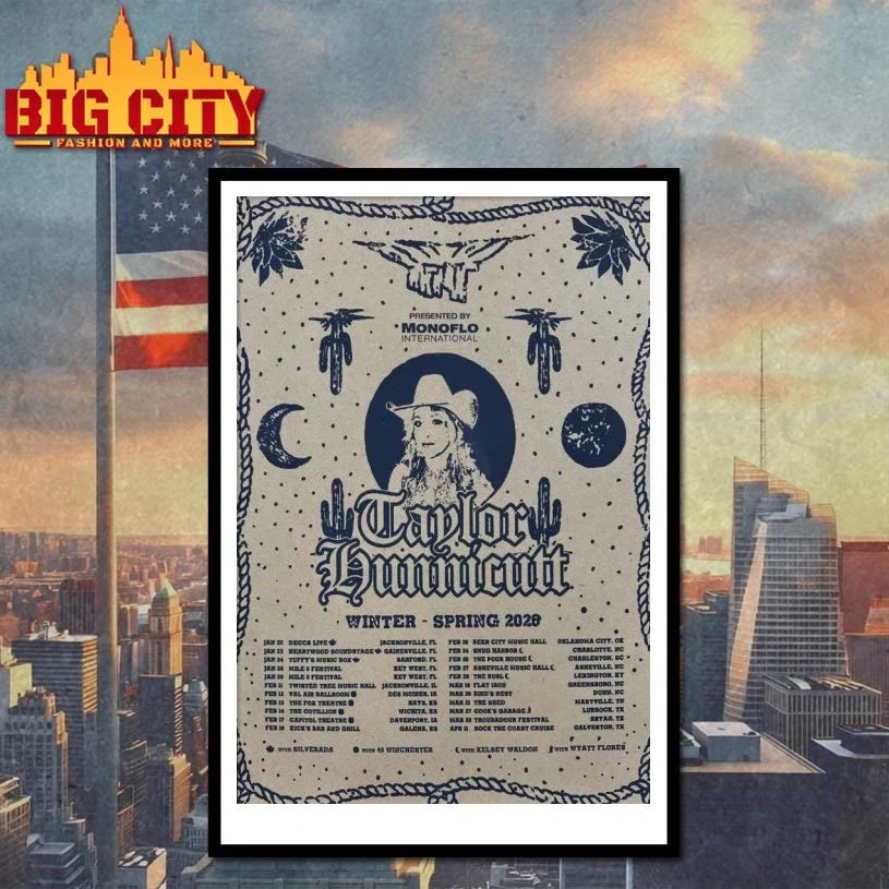 Original Taylor Hunnicutt Winter Spring Tour 2026 Poster T-Shirt