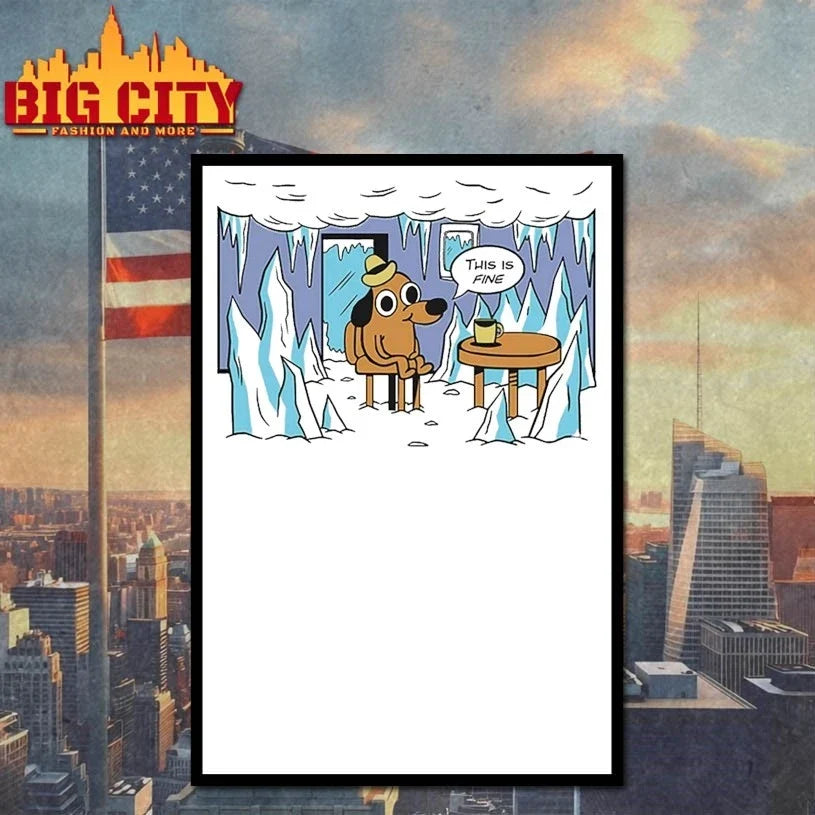 Original This Is Fine, Everything is Frozen T-Shirt