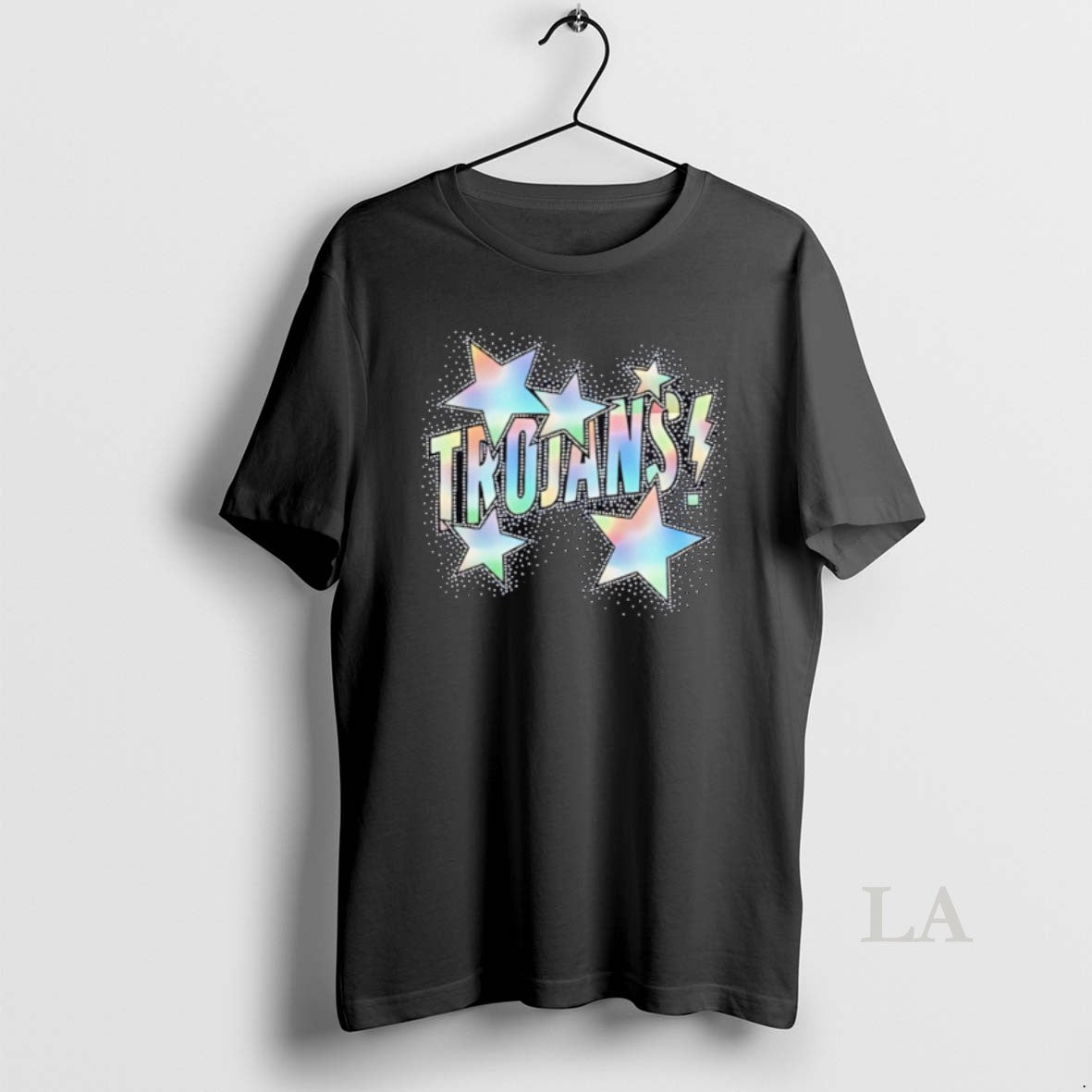 Original Trojans Glitter Effect Stars Around T-Shirts