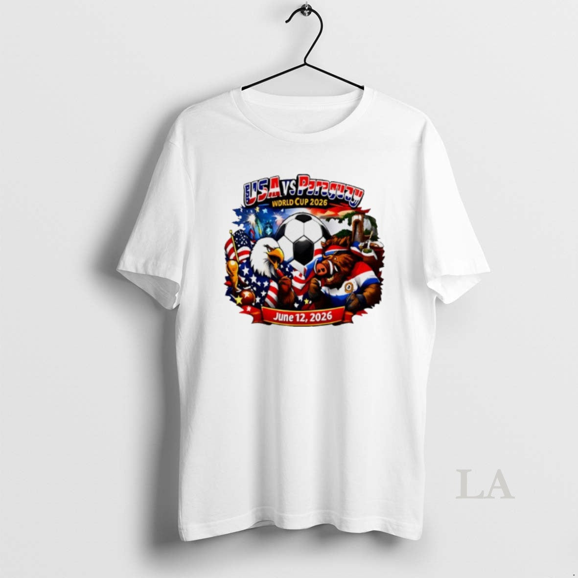 Original Usa Vs Paraguay 2026 World Cup Mascot T-Shirts