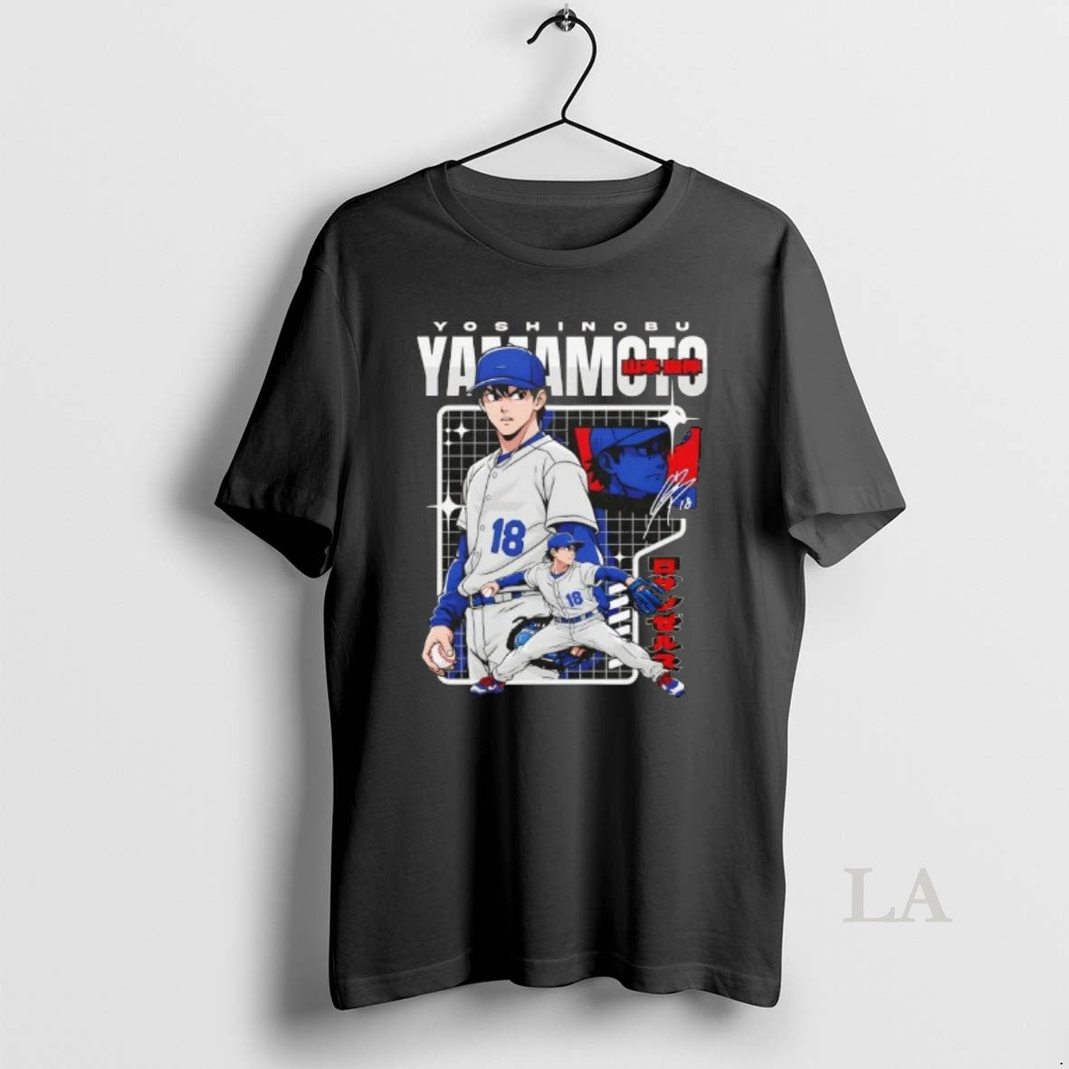Original Yoshinobu Yamamoto Los Angeles Dodgers Anime Baseball Signature