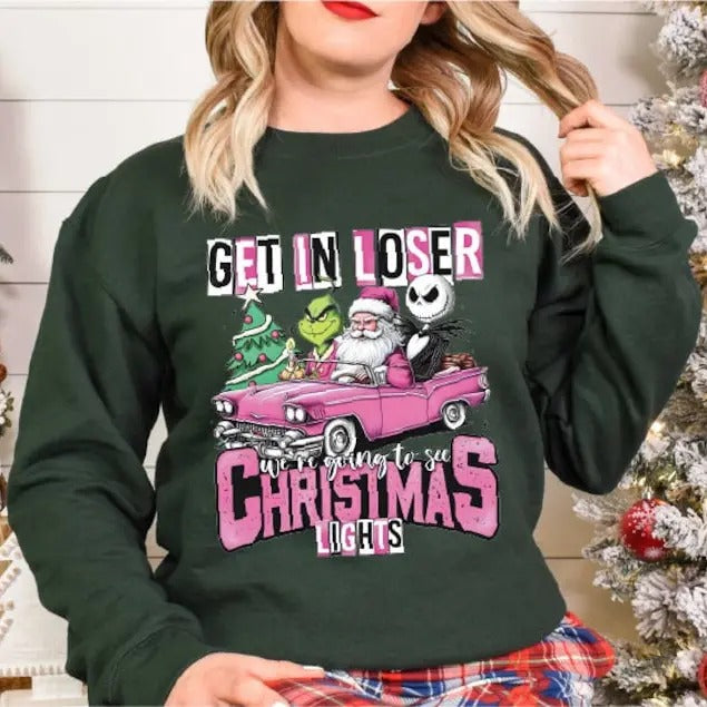 Get Loser We'Re Going See Lights Merry Santa Xmas Party T-Shirts