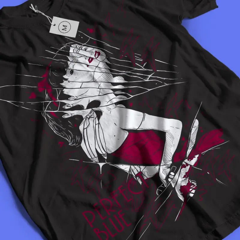 PERFECT BLUE Mima Kirigoe Shirt Perfect Blue Satoshi Kon Perfect Blue Homage Perfect Blue Anime Otaku T-Shirts