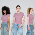 PUMIEY Crew Neck Summer Casual Slim Fitting Soft Fabric Top Minimalist Round Neck Short Sleeve T-Shirts